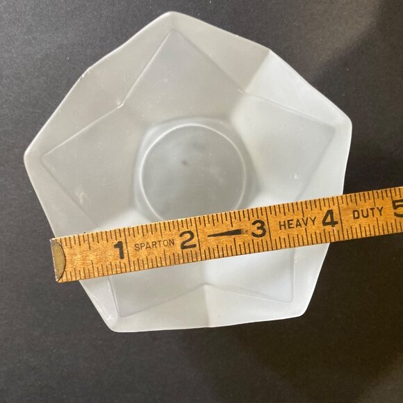 Vtg Westmoreland Satin Glass Fairy Lamp Monarch Butterflies Pentagon Frosted 2pc - Picture 9 of 10